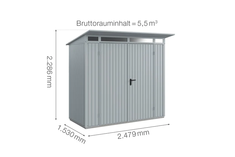 Hörmann Gerätehaus Modell Berry Classic Typ 1 mit Pultdach