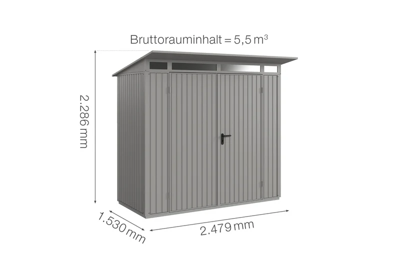 Hörmann Gerätehaus Modell Berry Classic Typ 1 mit Pultdach