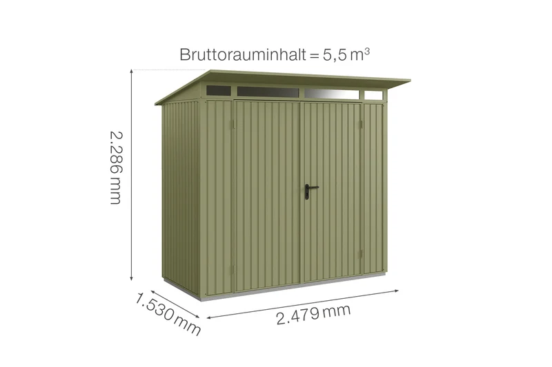 Hörmann Gerätehaus Modell Berry Classic Typ 1 mit Pultdach