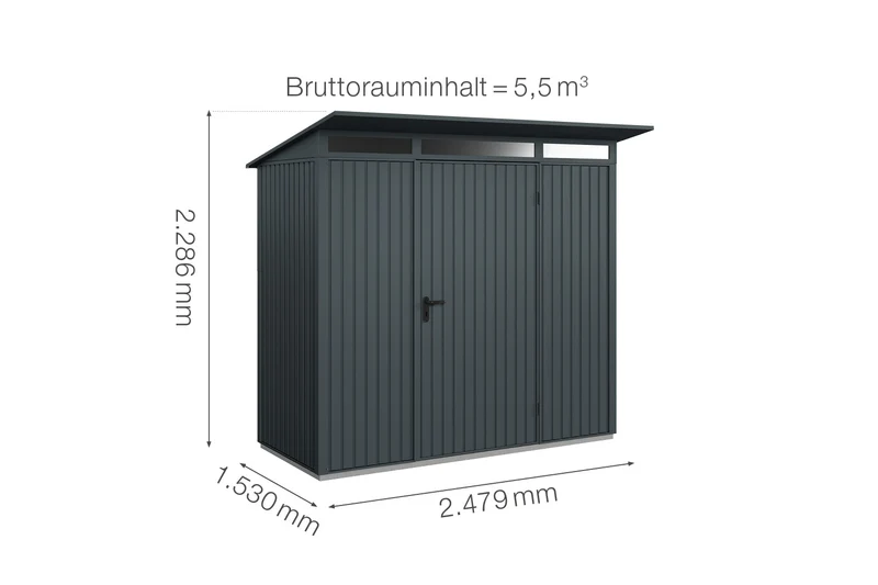 Hörmann Gerätehaus Modell Berry Classic Typ 1 mit Pultdach
