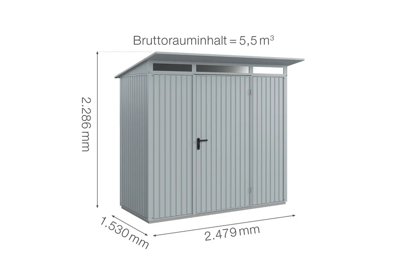 Hörmann Gerätehaus Modell Berry Classic Typ 1 mit Pultdach