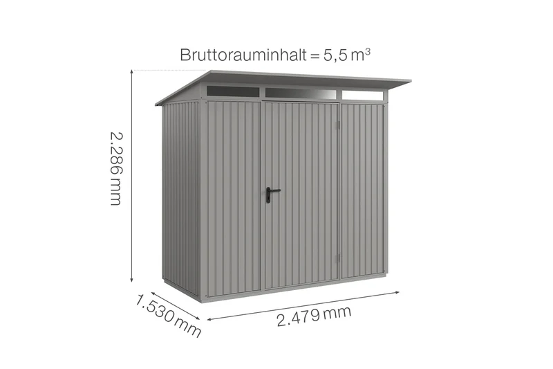 Hörmann Gerätehaus Modell Berry Classic Typ 1 mit Pultdach