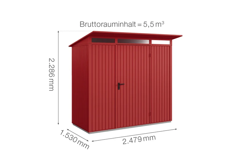 Hörmann Gerätehaus Modell Berry Classic Typ 1 mit Pultdach