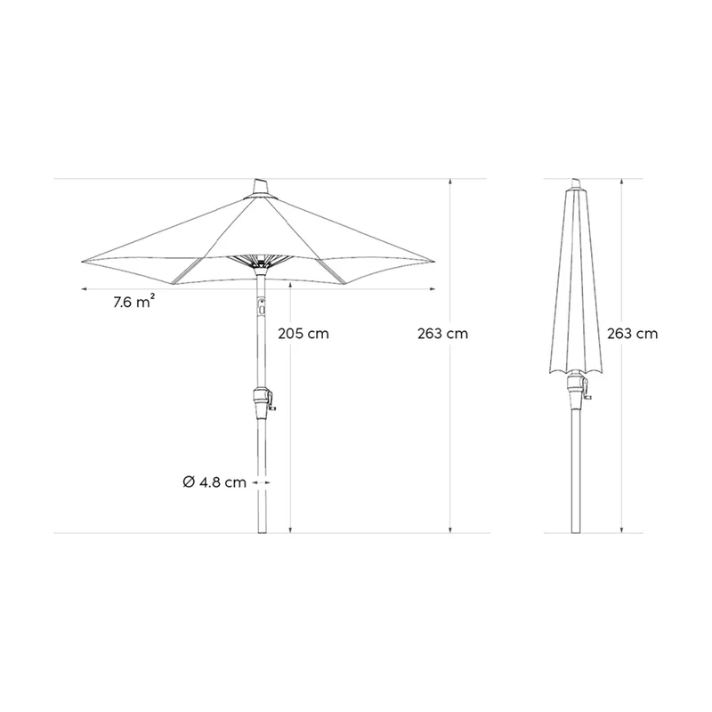 Platinum Sun & Shade parasol Riva 275x275 lichtgrijs