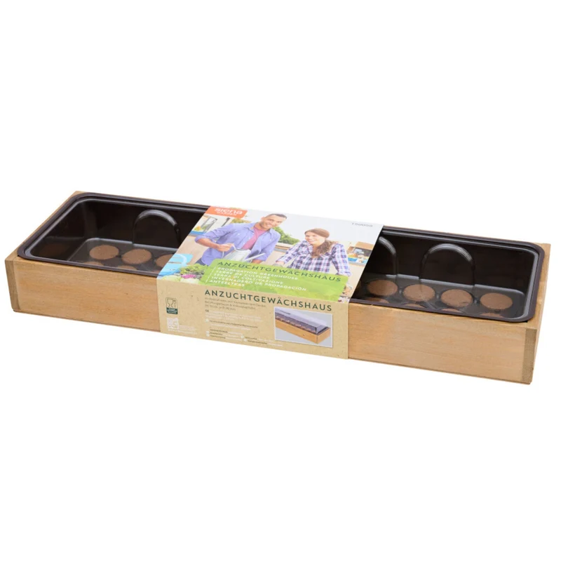 SIENA GARDEN Anzuchtkiste inkl. Quelltabs, Holz