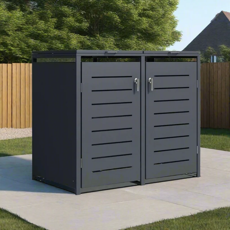 ALBA 2er Mülltonnenbox Anthrazit