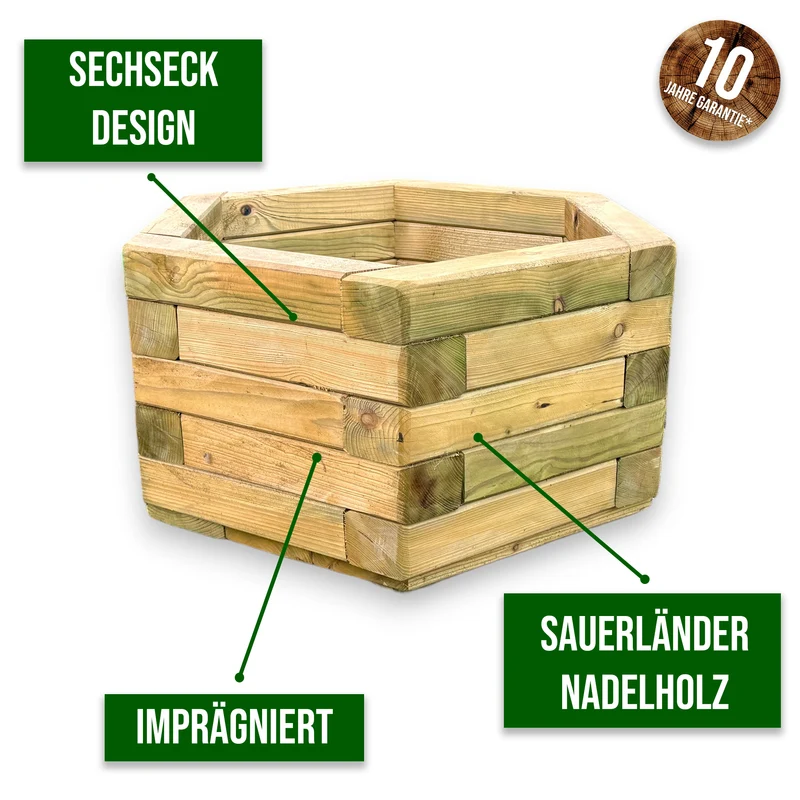 Sechseck Pflanzkübel Blumenkübel - Veischede - KDI