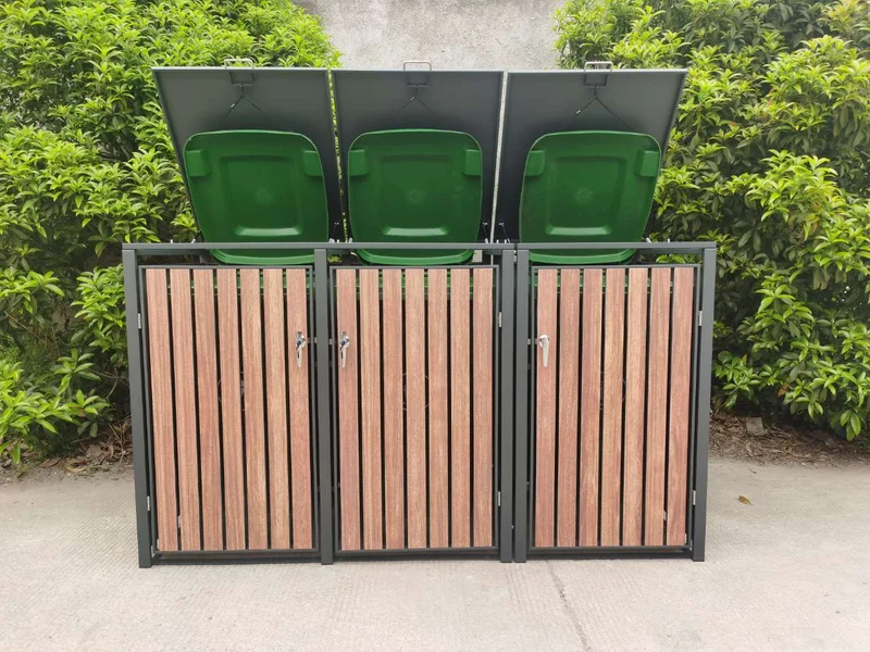 BOSCO Mülltonnenbox-Nussbaum Optik, 4er Modell