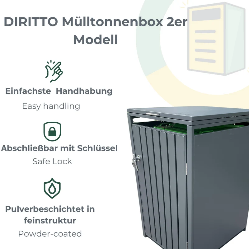 DIRITTO Mülltonnenbox 2er Modell