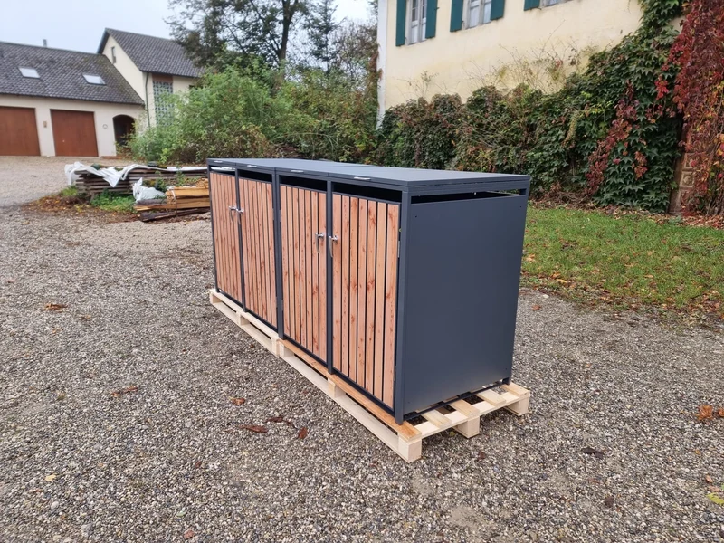 BOSCO Mülltonnenbox-Lärche Optik, 4er Modell
