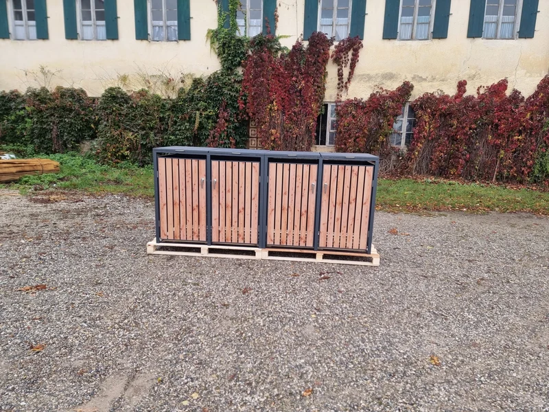 BOSCO Mülltonnenbox-Lärche Optik, 4er Modell
