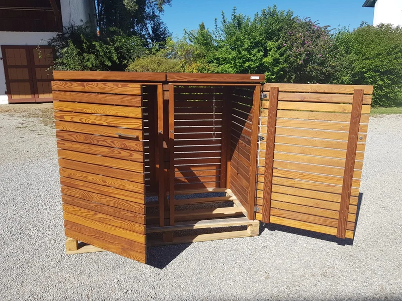 PREMIUM Edle 2er Holzbox mit Klappdach