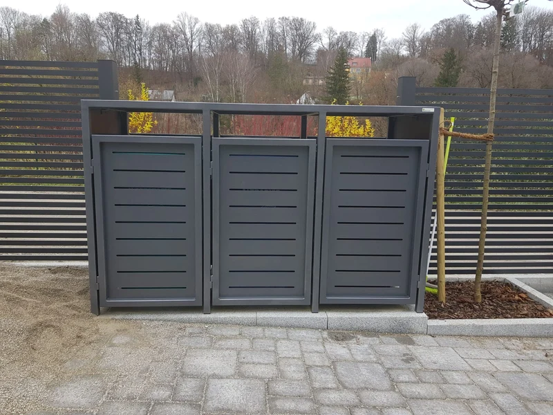 Doppeltür PREMIUM Design 3er Mülltonnenbox