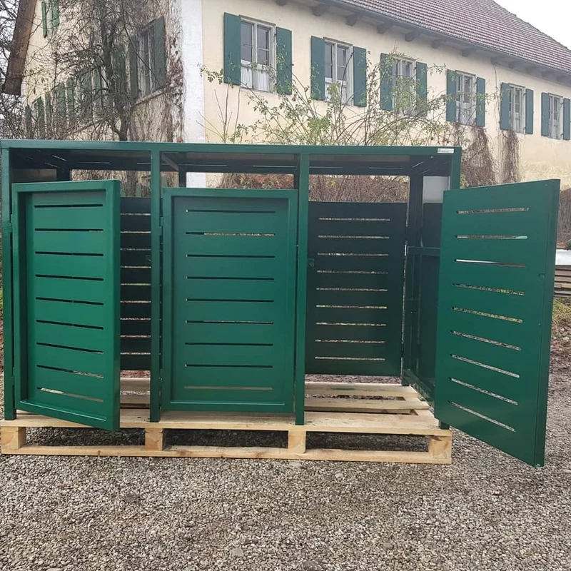Doppeltür PREMIUM Design 3er Mülltonnenbox