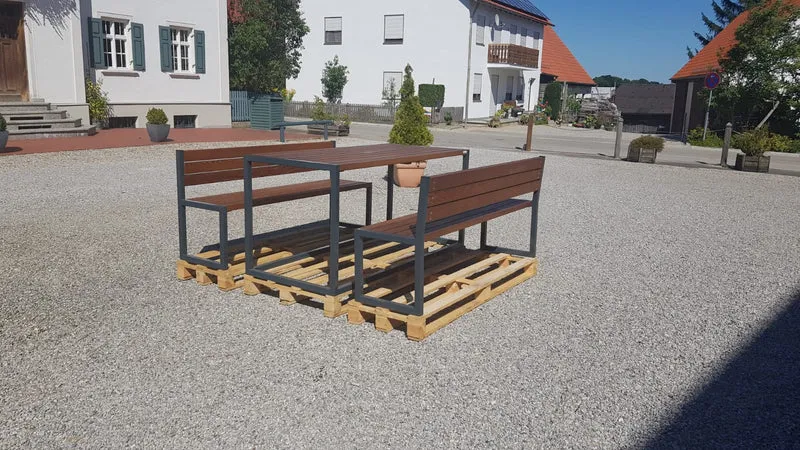 Designer Gartenset (Bänke mit Lehne)