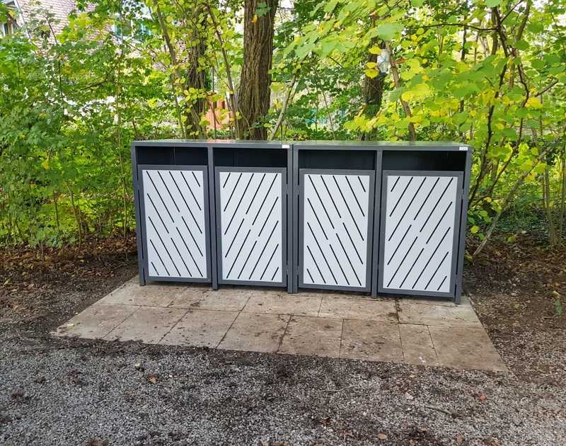 PREMIUM Metall 4er Mülltonnenbox