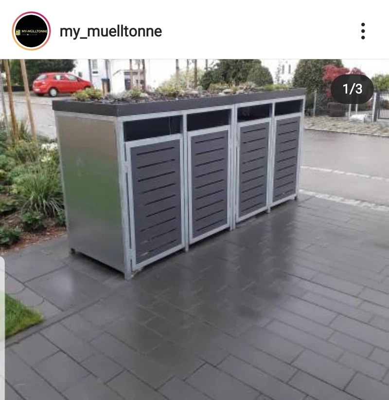 PREMIUM Zink 4er Mülltonnenbox