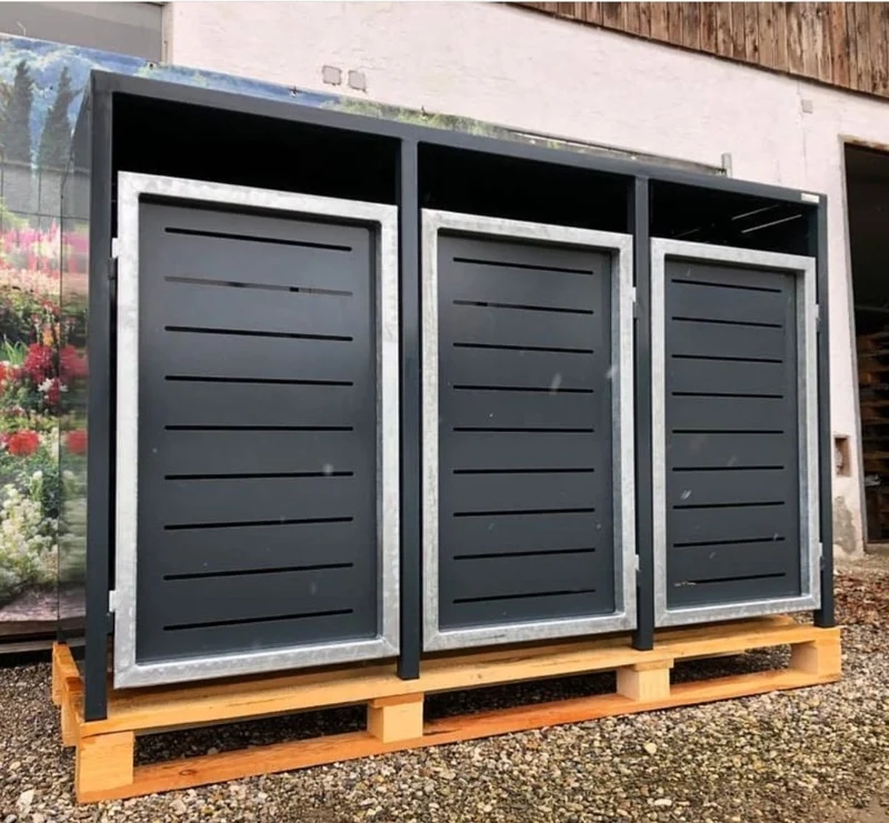 PREMIUM Design 3er Mülltonnenbox