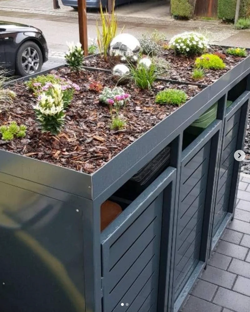 PREMIUM Design 3er Mülltonnenbox
