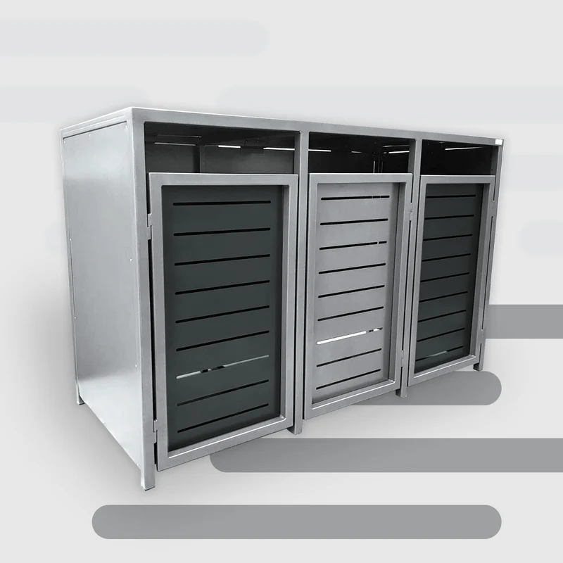 PREMIUM Design 3er Mülltonnenbox