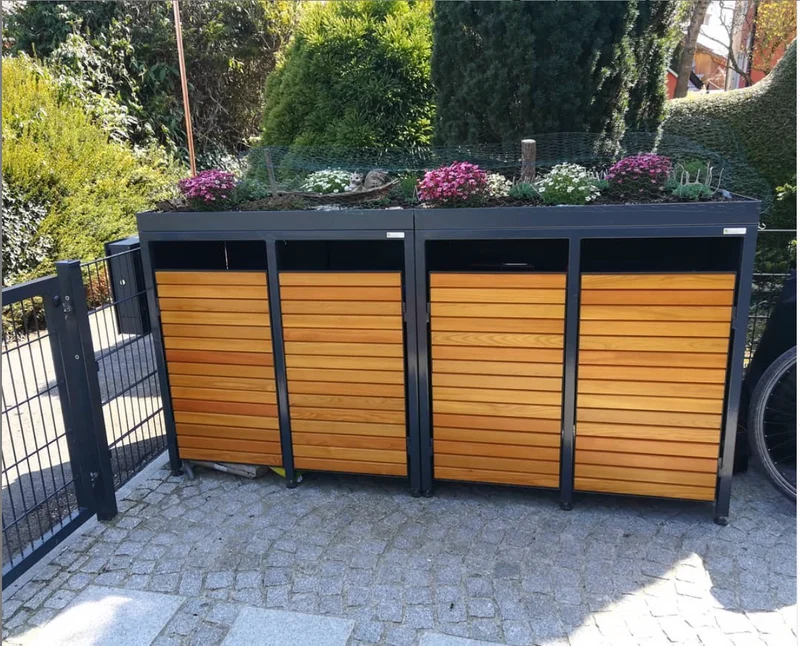 Pflanzwanne ALU farbbeschichtet alle Modelle (Mülltonnenbox nicht enthalten)