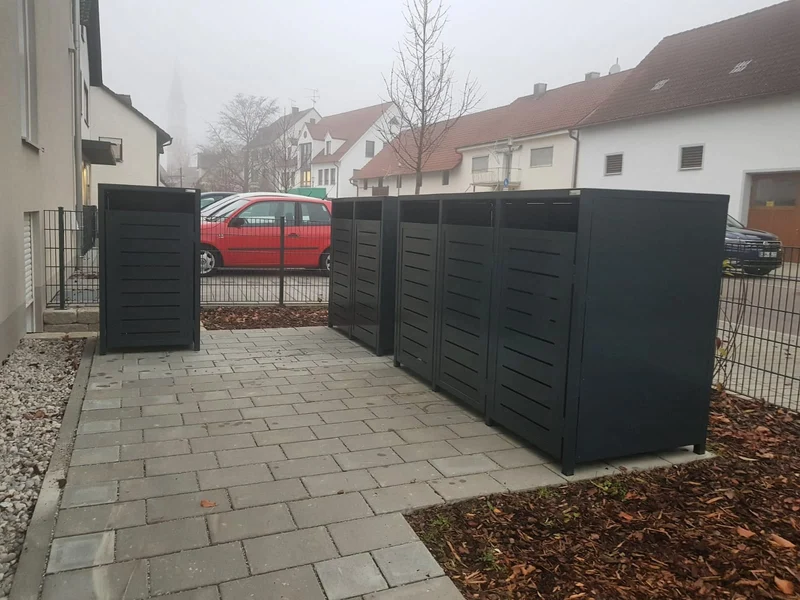 PREMIUM Metall 3er Mülltonnenbox
