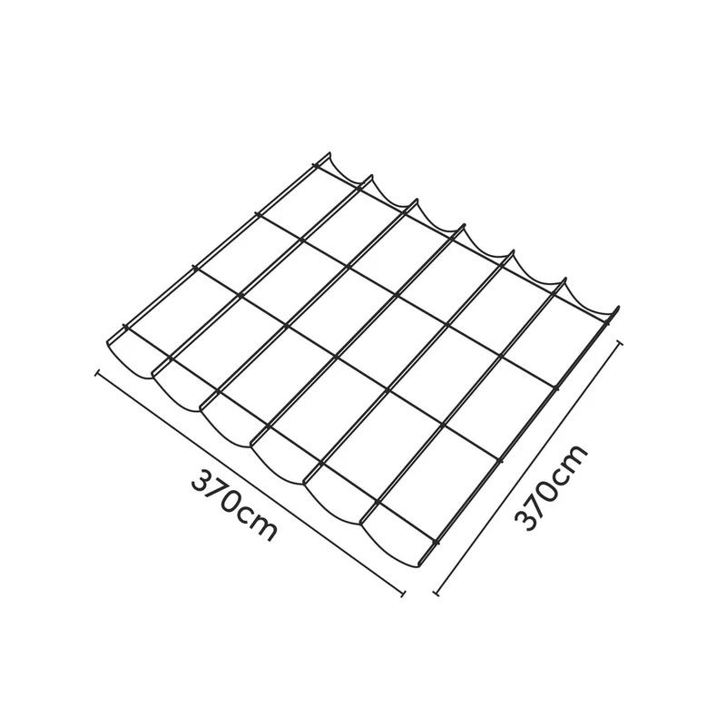 Platinum Sun & Shade Coolfit harmonica schaduwdoek, B370xL370cm, Antraciet
