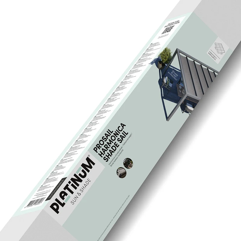 Platinum Sun & Shade Prosail waterproof harmonica schaduwdoek, B297xL297cm, Antraciet