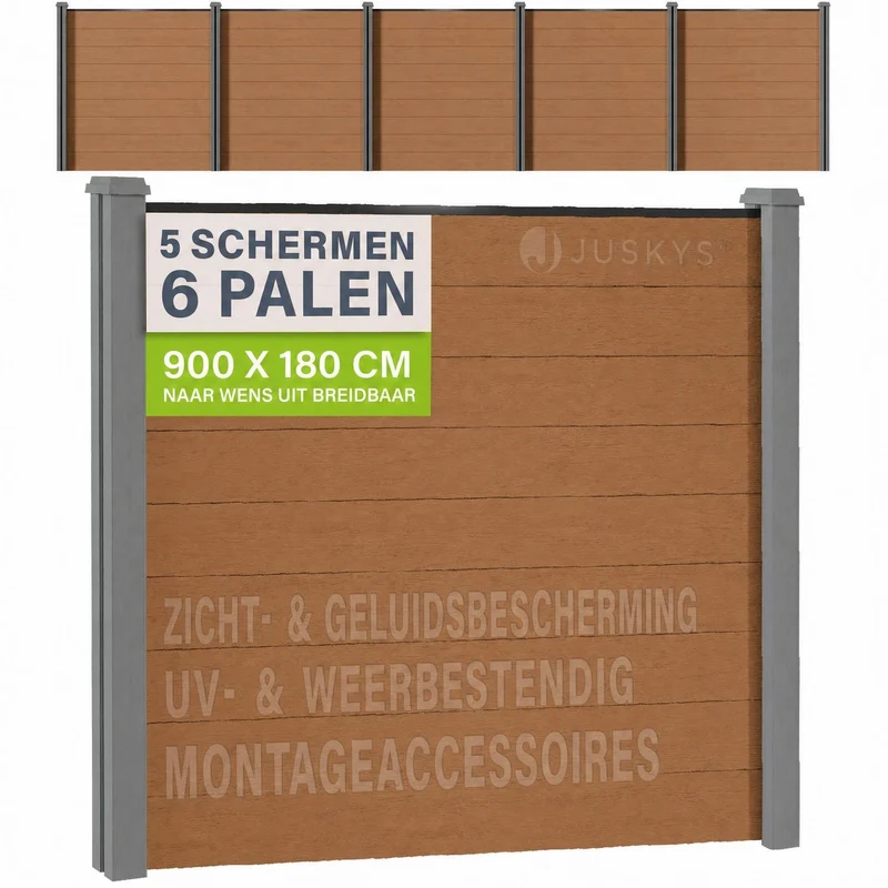 WPC Zaun aus Elementen & Pfosten