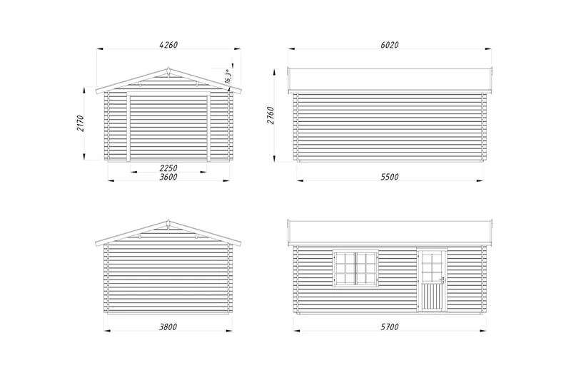 Palmako Holzgarage Modell Roger 1