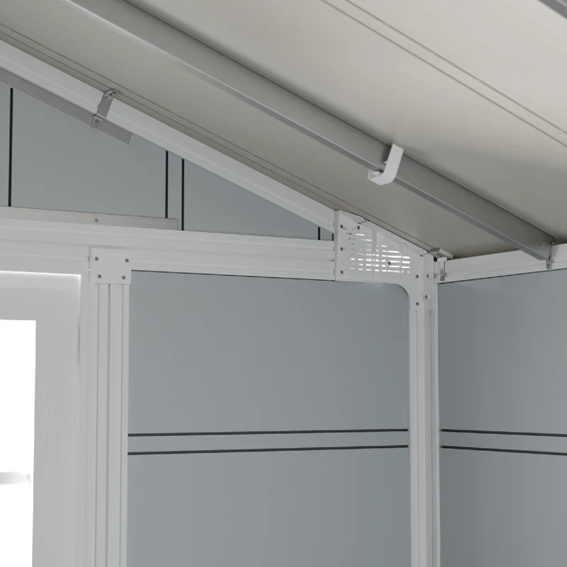 Abri de jardin 11 m² gris clair Déco
