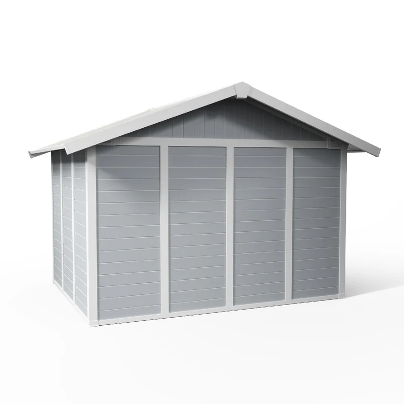 Abri de jardin 7,5 m² gris clair Déco