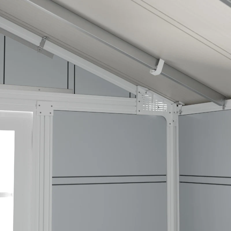 Abri de jardin 7,5 m² gris clair Déco