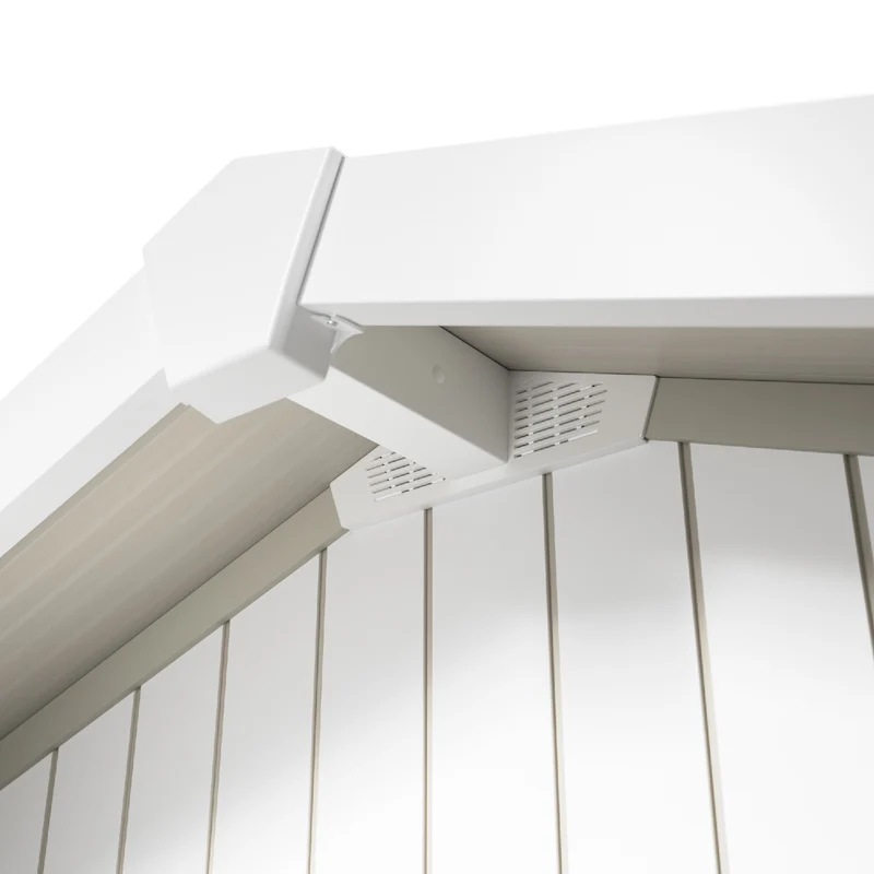 Abri de jardin 7,5 m² blanc - gris_vert Déco