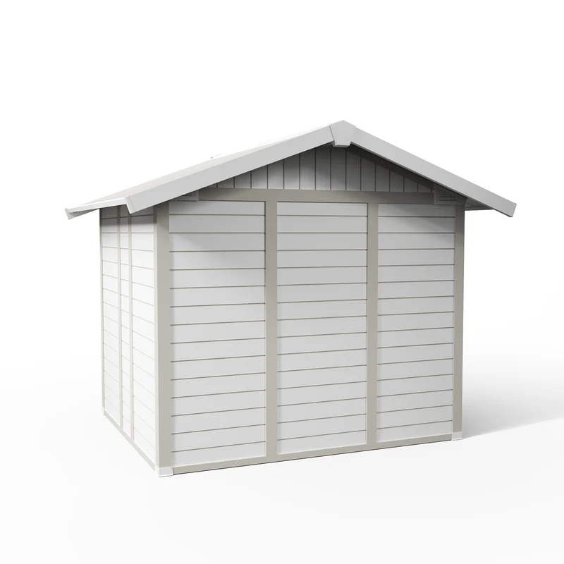 Abri de jardin 4,9 m² blanc - gris_vert Déco