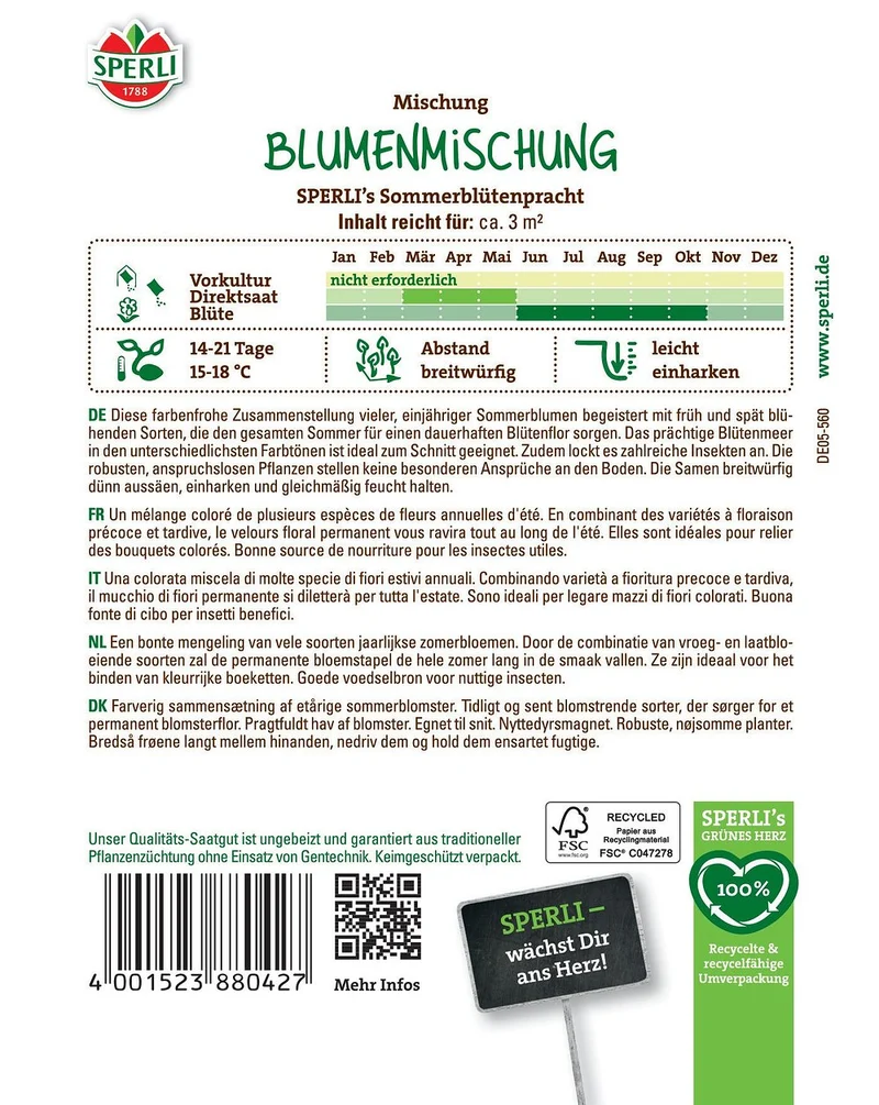 SPERLI Blumensamen "Sommerblütenpracht"