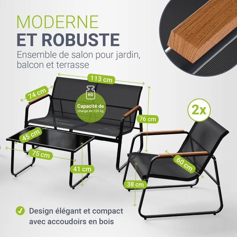 Gartenmöbelset Genua 4-teilig