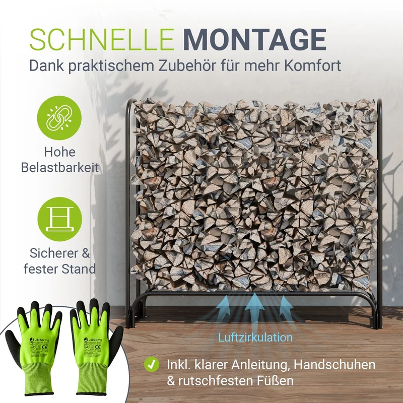Kaminholzregal außen mit Abdeckung