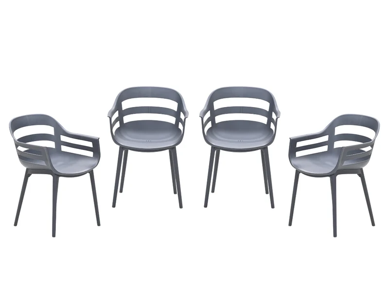 Garden Impressions Ceasar tuinstoelen set van 4 antraciet