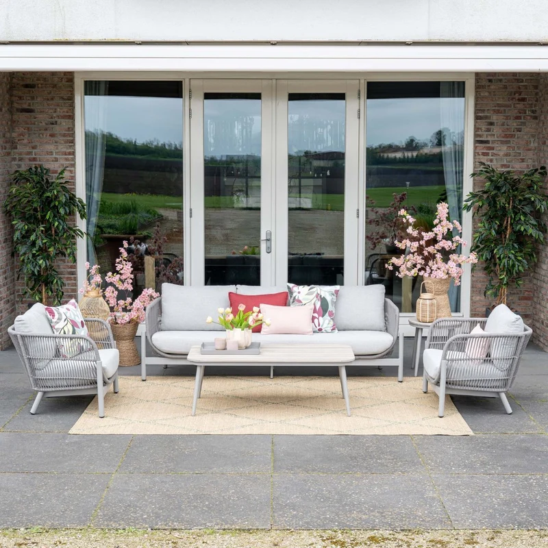 Garden Impressions Margriet lounge tuintafel - 130x70 cm - taupe