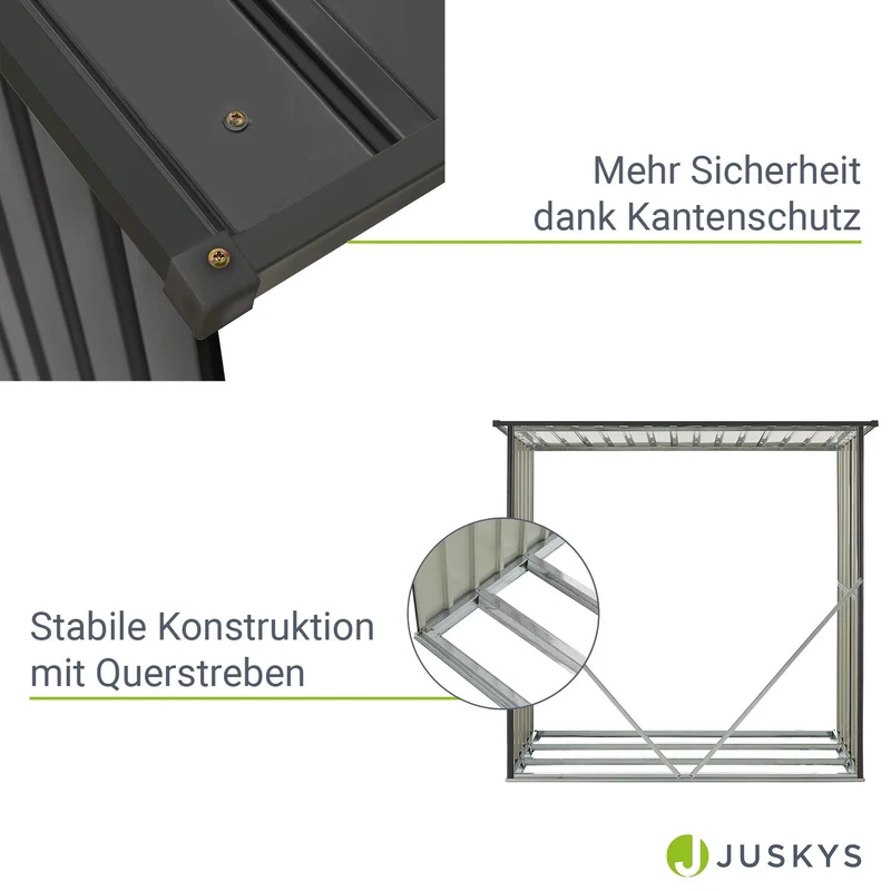 Holzunterstand Metall Enno