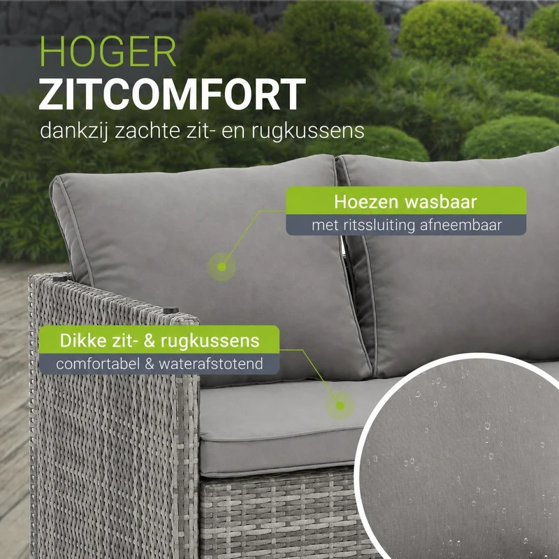 2in1 Polyrattan Gartenmöbel Jamaika