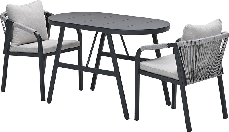 Garden Impressions Terni aluminium balkon set - carbon black - sand