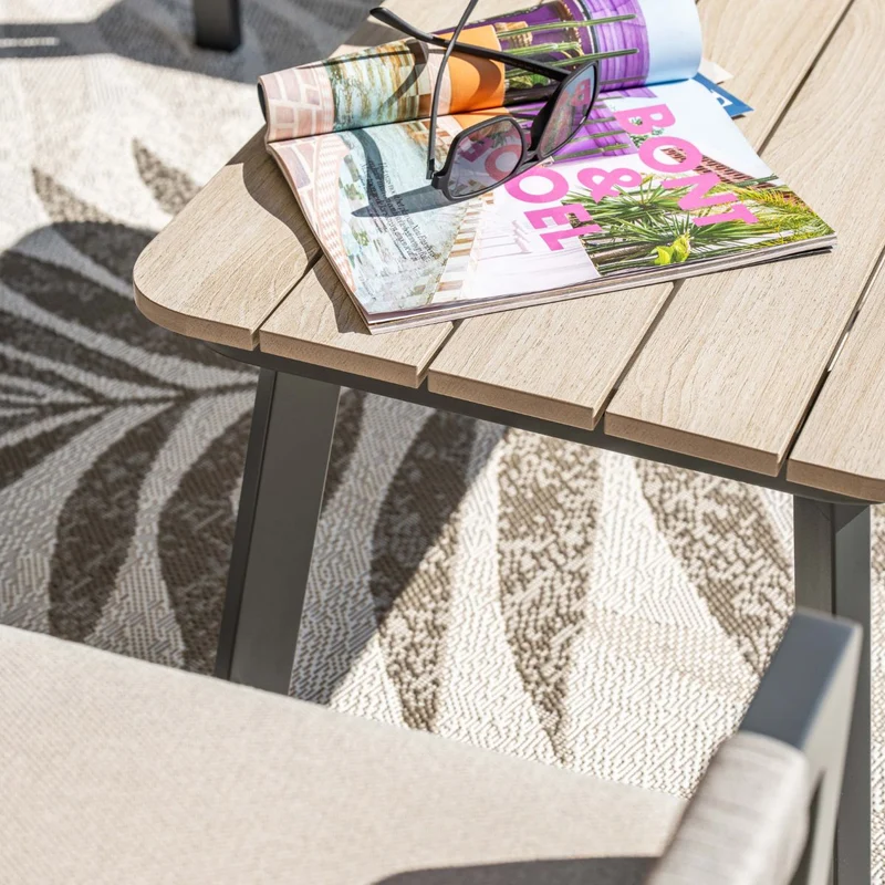 Garden Impressions Terni aluminium lounge sofa set - carbon black - desert sand