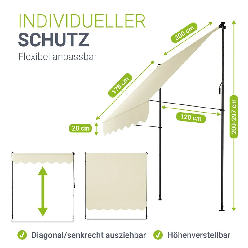 Klemmmarkise Kapstadt mit Handkurbel