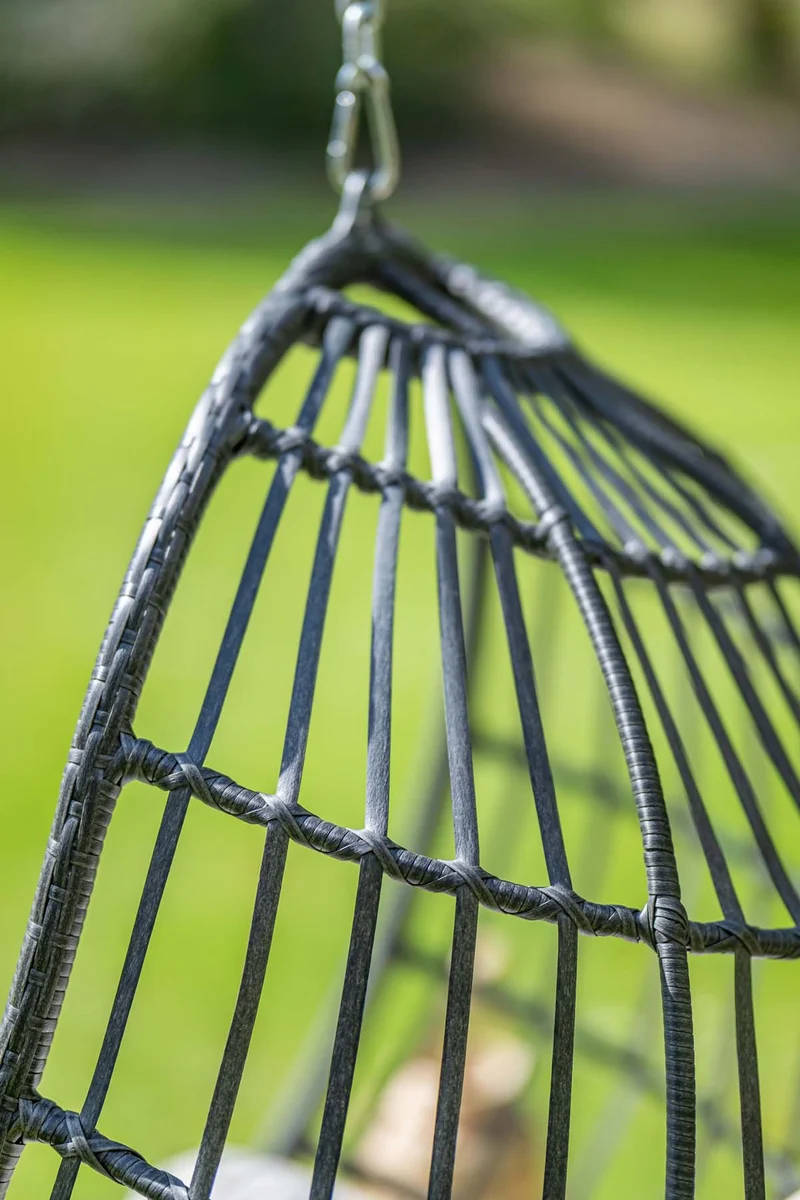 Garden Impressions Fargo wicker hangstoel met standaard grijs