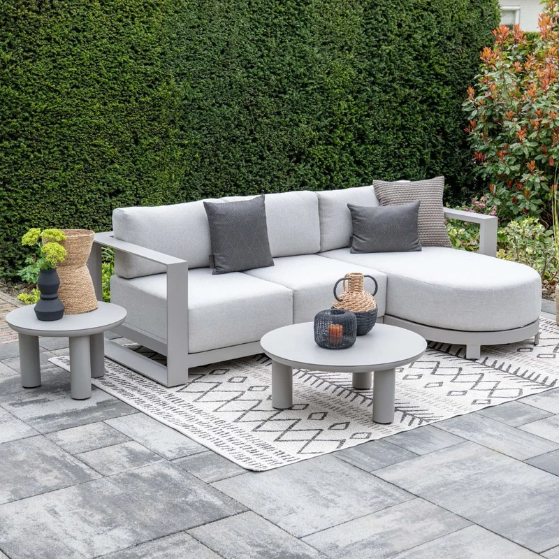 Garden Impressions Elefanti aluminium lounge tafel - Ø60xH38 cm - taupe