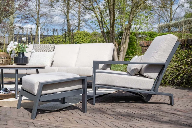 Lincoln lounge fauteuil - carbon black - desert sand