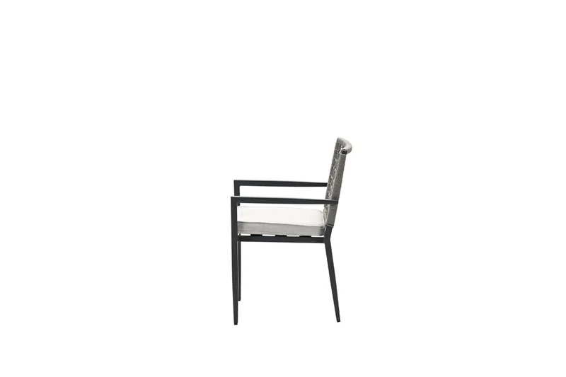 Florance dining fauteuil - carbon black - rope taupe - desert sand