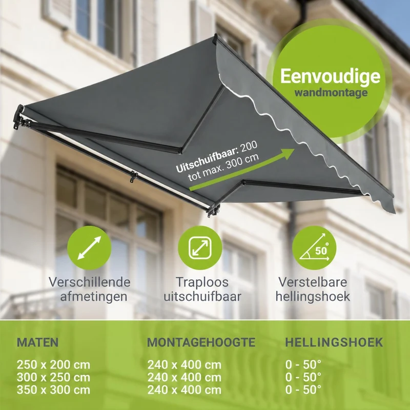 Gelenkarmmarkise mit Kurbel